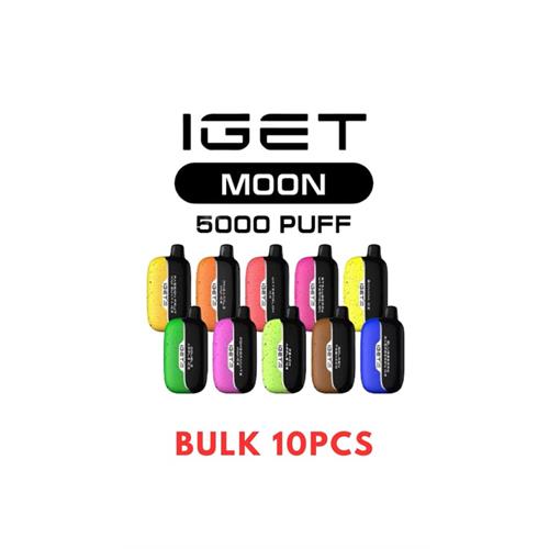BULK 10 PCS – IGET MOON 5000 PUFFS – CAN MIX FLAVOURS